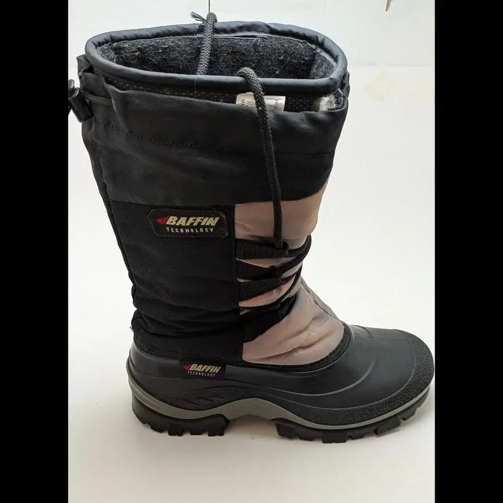 Unisex Baffin Technology Black Nylon/Rubber Canada Winter Boots Size 7M‎ 9W